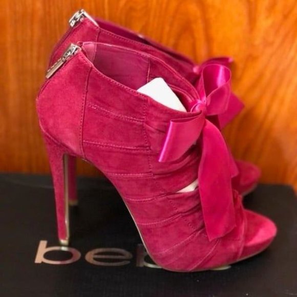 Bebe Heeled Peep-Toe Booties - Picture 1 of 4